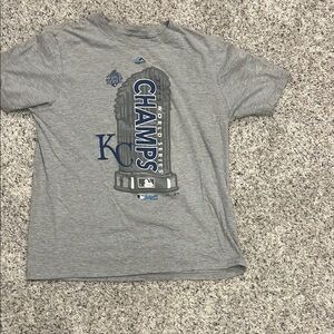 Gray KC Royals 2015 World Series Champs Kids T-Shirt size XL